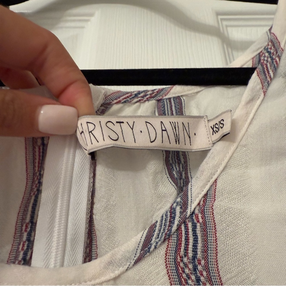 Christy Dawn White and Blue Striped Maxi Dress - Picture 5 of 7